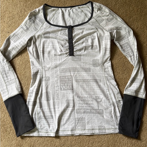 Tops - Lululemon Women's Long Sleeve Graphic Top size m(8/10)